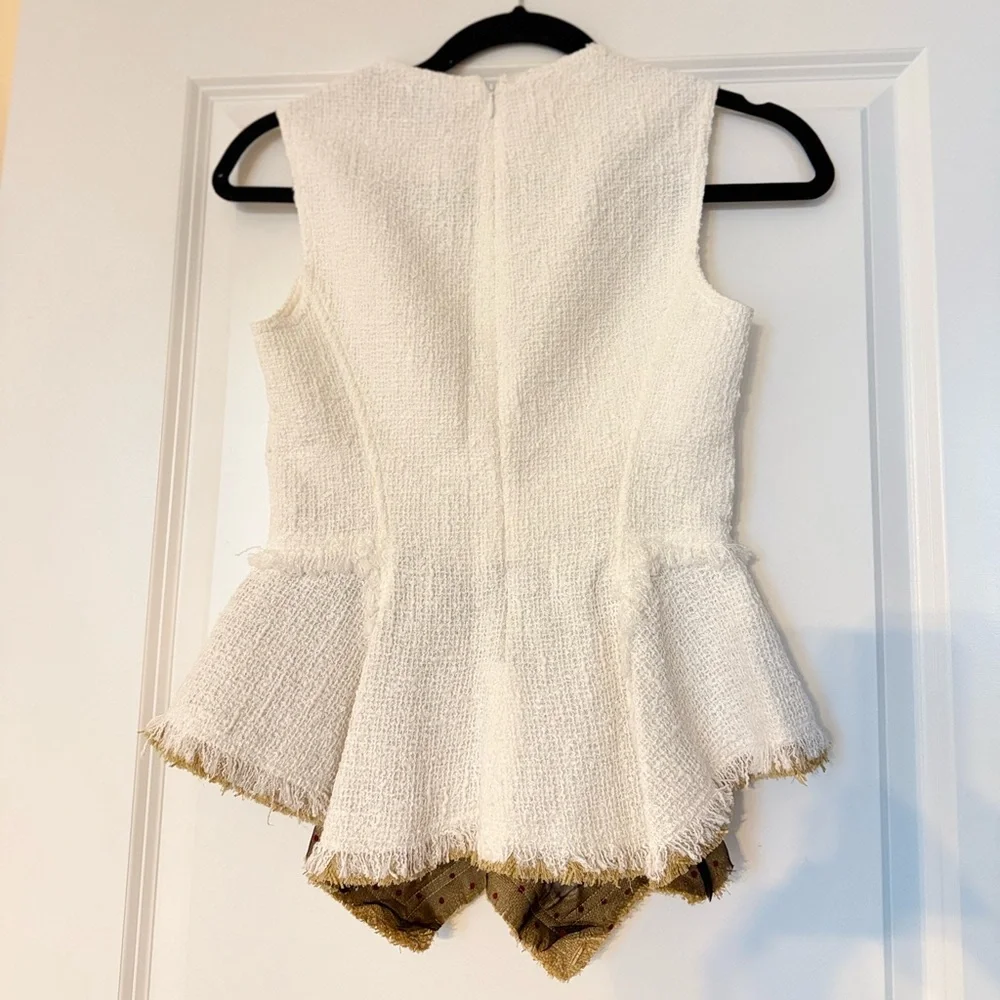 NWT Tory Burch COTTON TWEED Peplum TOP 00